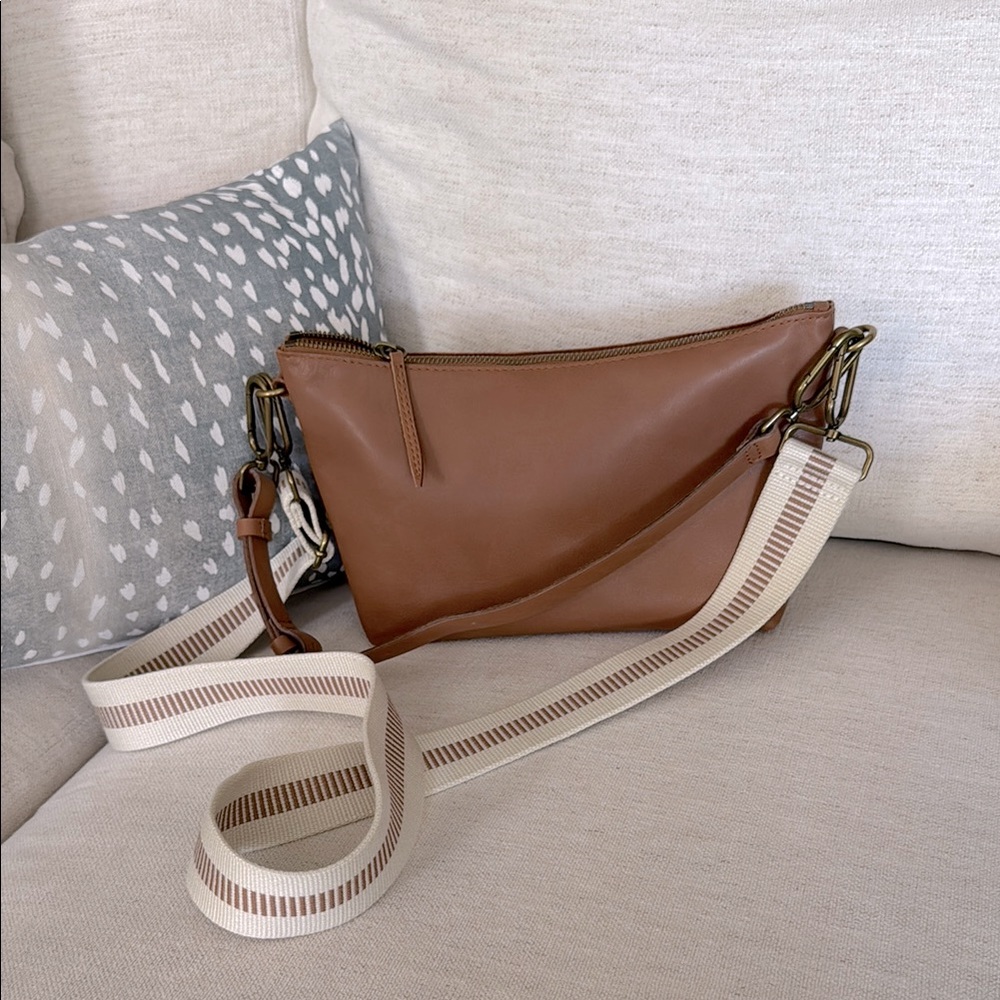 Madewell Brown Crossbody Bag with Cream Strap